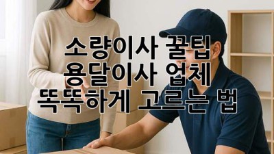 소량이사 꿀팁🍯 용달이사 업체 똑똑하게 고르는 법!